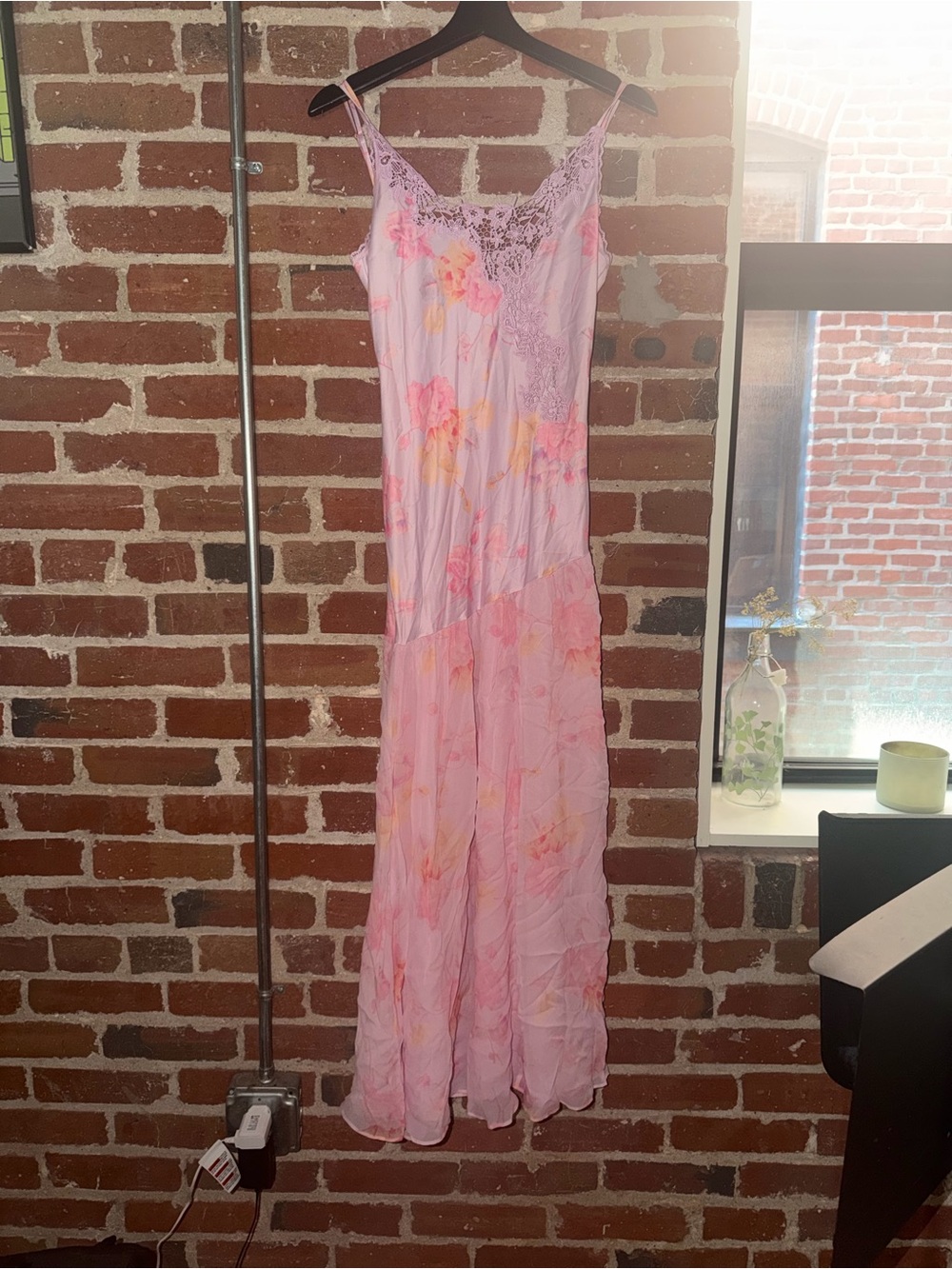 LoveShackFancy Women’s Pink Floral Lace-Trim Dress - Picture 1 of 2